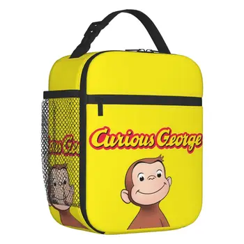 Сменные ланч-боксы Curious George для женщин, многофункциональный термоохладитель с обезьянкой, сумка для ланча с изоляцией для детей, школьники