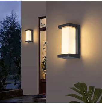 Наружный светодиодный настенный светильник IP65 Водонепроницаемый Подходит для крыльца, коридора, балкона, ландшафтных светильников во внутреннем дворе