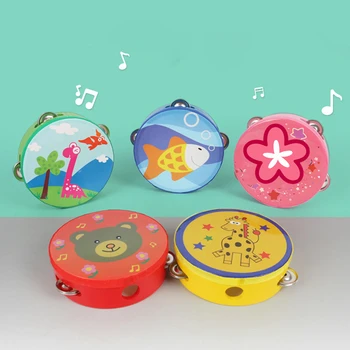 Ручной барабан Tambourine Полиэстер 6 дюймов Детские подарки Мультяшный ручной барабан Надежные полезные инструменты для горячей продажи