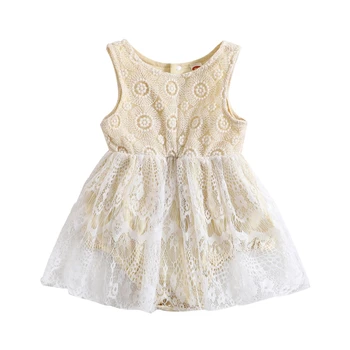 Летнее Платье-ползунки для новорожденных девочек pudcoco, повседневный комбинезон без рукавов с цветочным кружевным вырезом для малышей 0-24 м